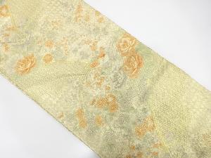 佐賀錦牡丹に菊・梅・鳥模様織出し袋帯